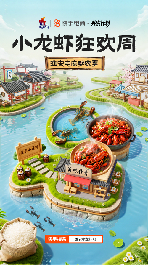 快手流量购买_淮安小龙虾直播带货_快手电商小龙虾狂欢周活动