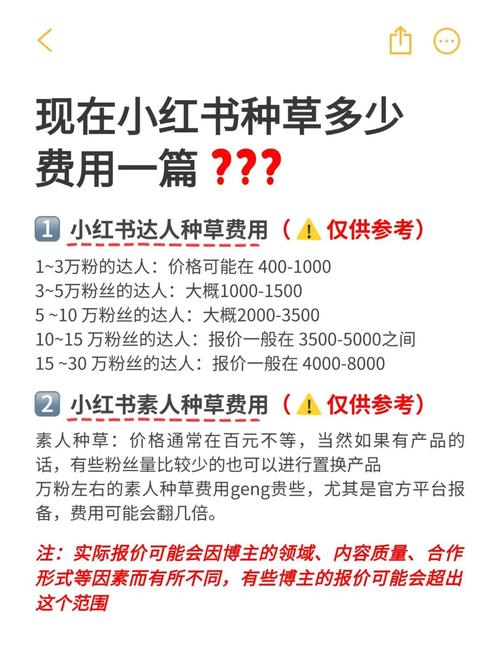  粉丝量影响报价 _小红书种草推广报价 _小红书1500粉丝报价
