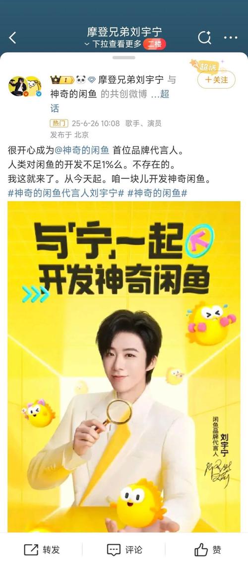 闲鱼全球品牌代言人刘宇宁_闲鱼品牌代言人合作逻辑_闲鱼怎么提升粉丝